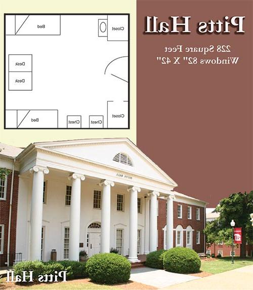 Pitts Hall photo and room diagram